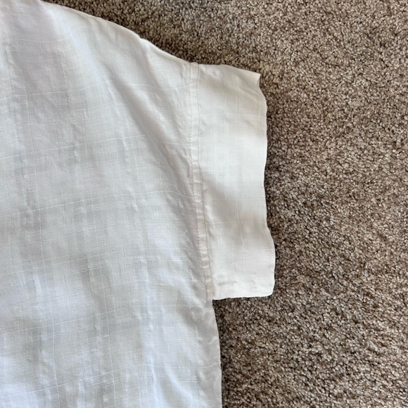 Banana Republic Laurel Linen Cotton Boxy Deep V Neck Top. Pure white. Coastal. S - Picture 3 of 13